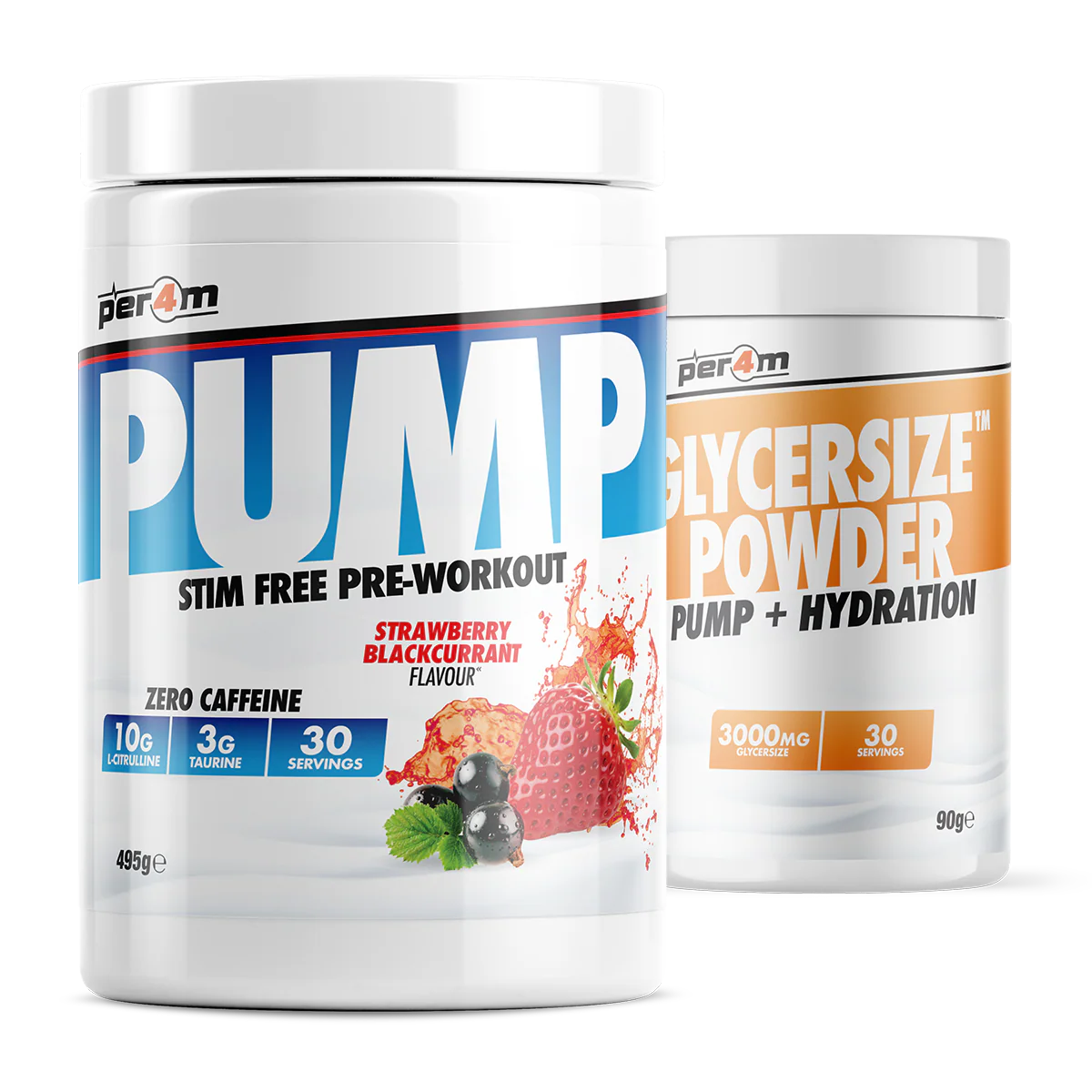 Pump Stim Free Pre Workout with Glycersize™ Strawberry Blackcurrant
